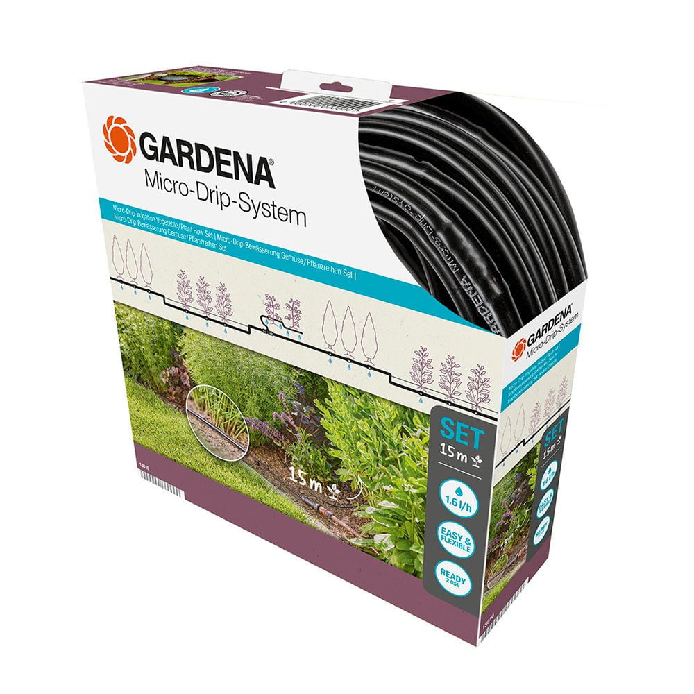 Gardena Micro Drip Line Starter Set for Planted Rows - 13010 — Easy ...