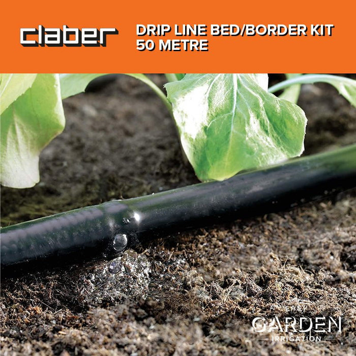 Drip Line, Fittings and Accessories Claber Drip Line Bed/Border Irrigation Kit - 50 Metre